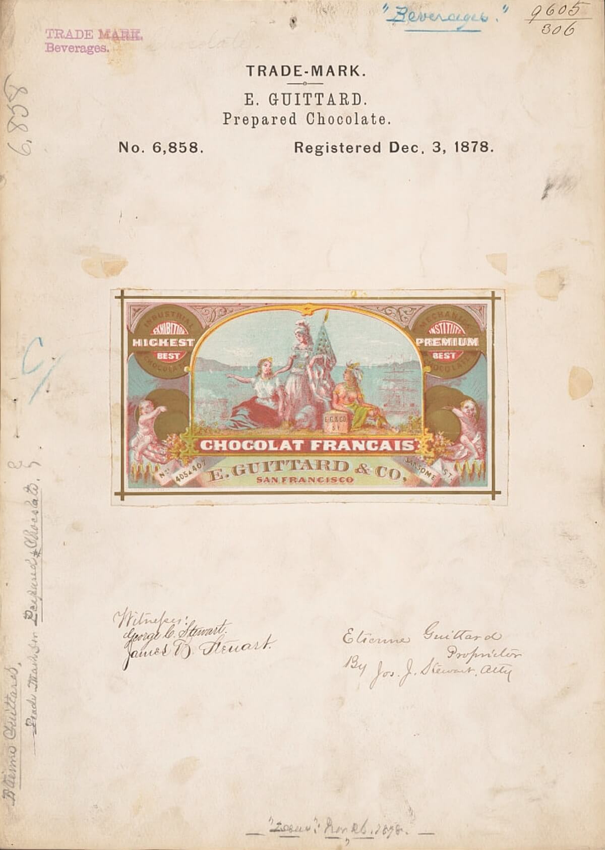 Chocolat Francais — Guittard Trademark No. 6,858, 1878